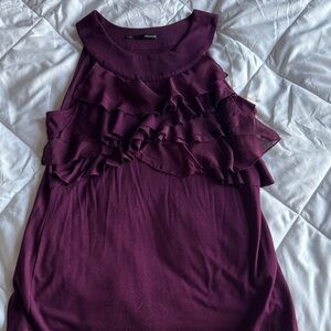 Maurices Purple Ruffle-Front Sleeveless Top